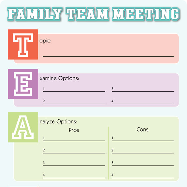 Palliative Care Family Meeting Template