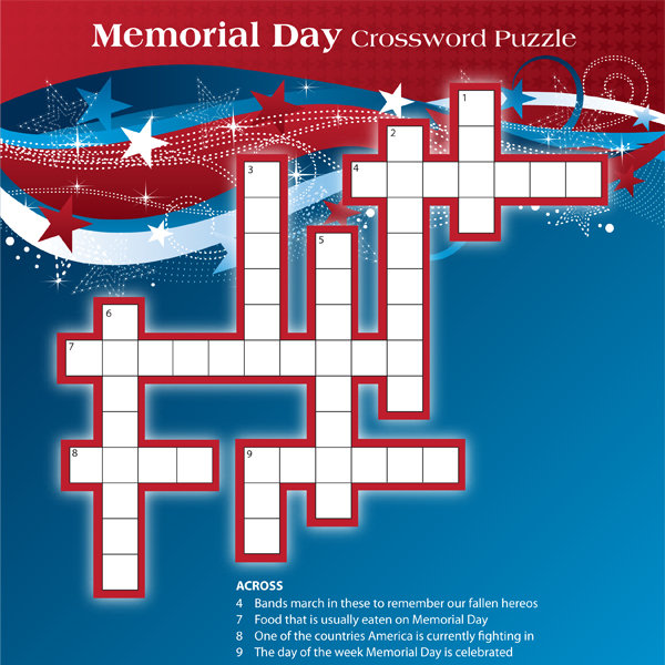 Memorial Day Crossword Puzzle iMom