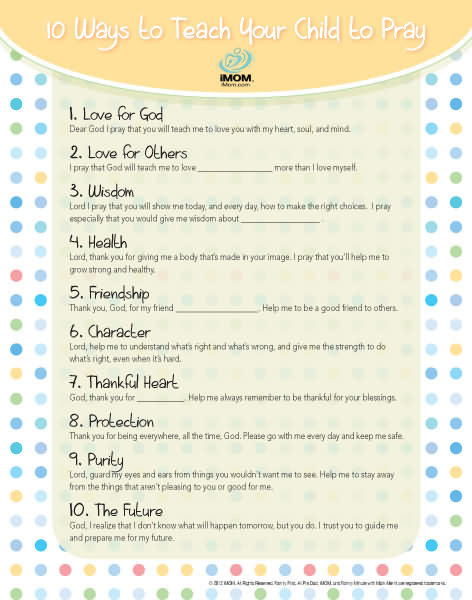 Lds Primary Prayer Chart Printable