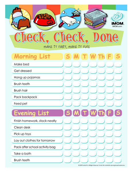 Printable Chore Charts For Kids