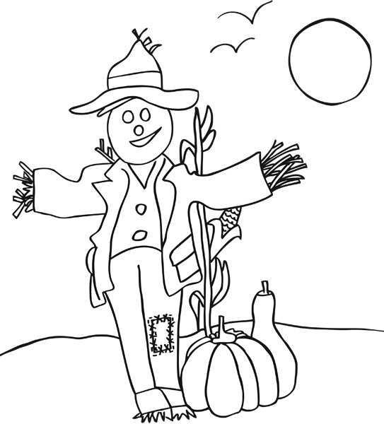s is for scarecrow coloring pages - photo #17