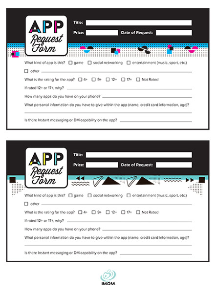 App Request Form for Kids iMom App Request Form for Kids iMom