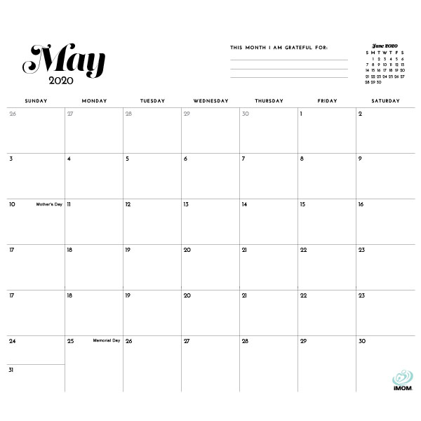 2020 Simple Printable Calendar For Moms IMom