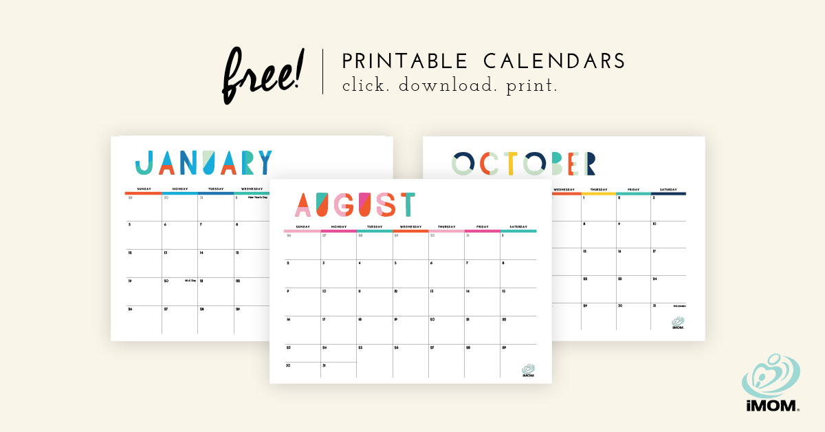 2020 Printable Calendars 9 Free Printable Calendar Designs Imom