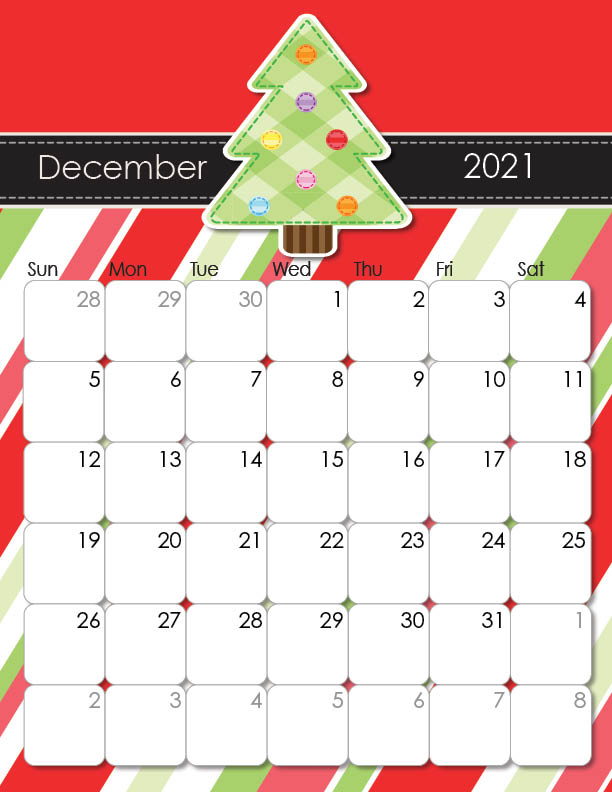 December 2021 Calendar Cute Design 2022