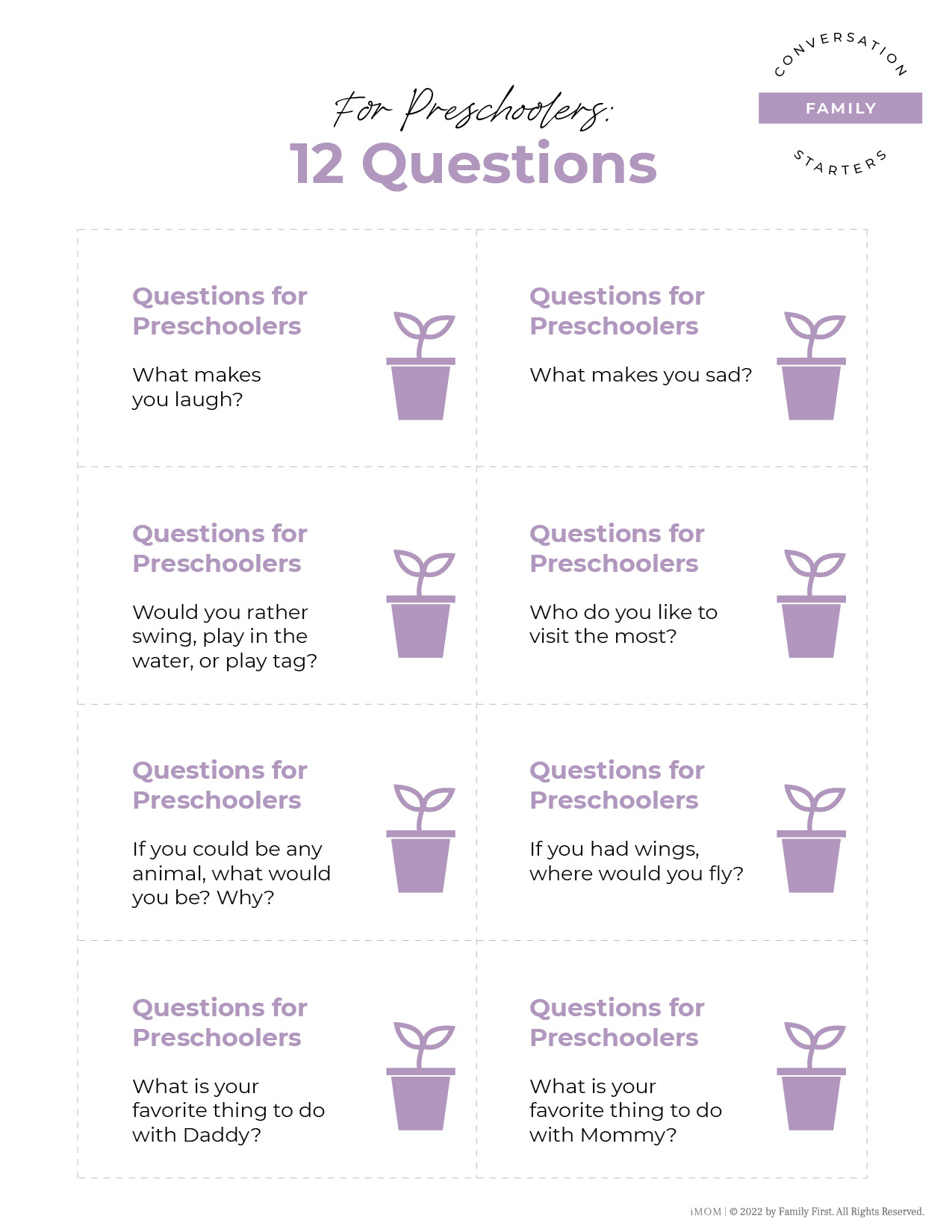 preschool conversation starters