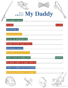 all about my daddy fathers day gift idea
