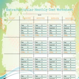 Extracurricular Time Worksheet - iMOM
