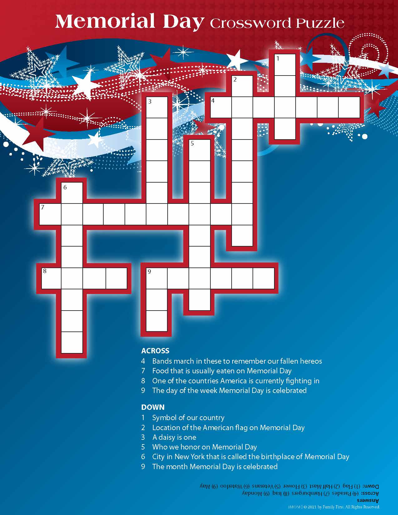 Memorial Day Word Search Free Printable Worksheet Memorial Day Word 