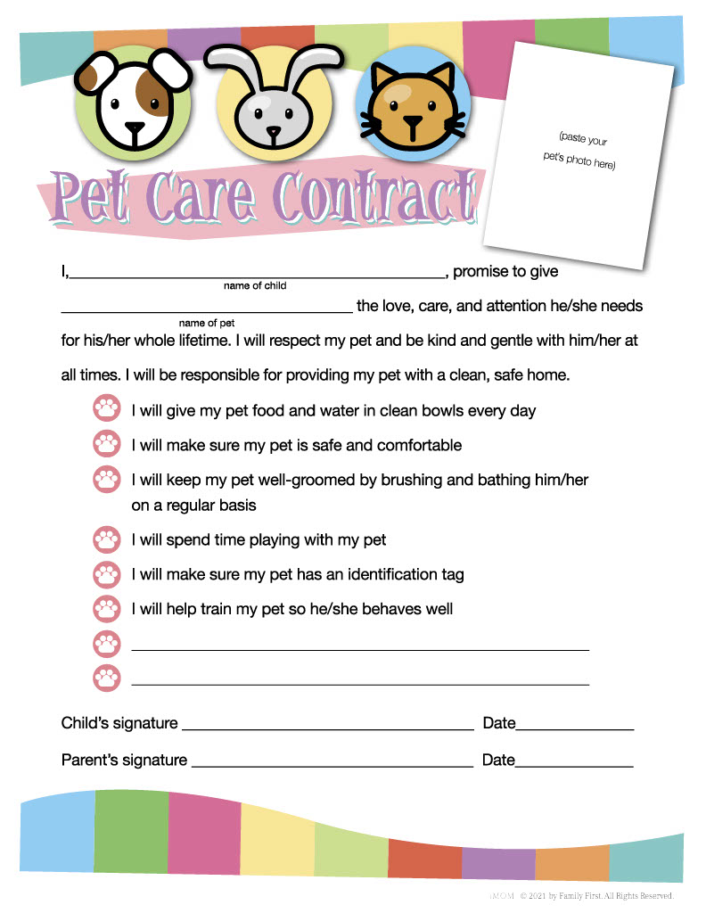 Free Printable Contracts For Kids And Teenagers Imom