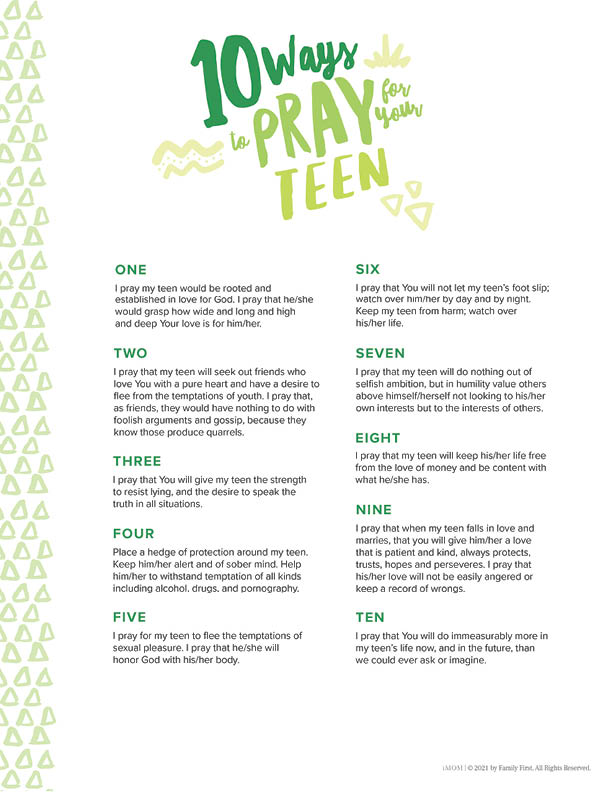 praying for teenagers