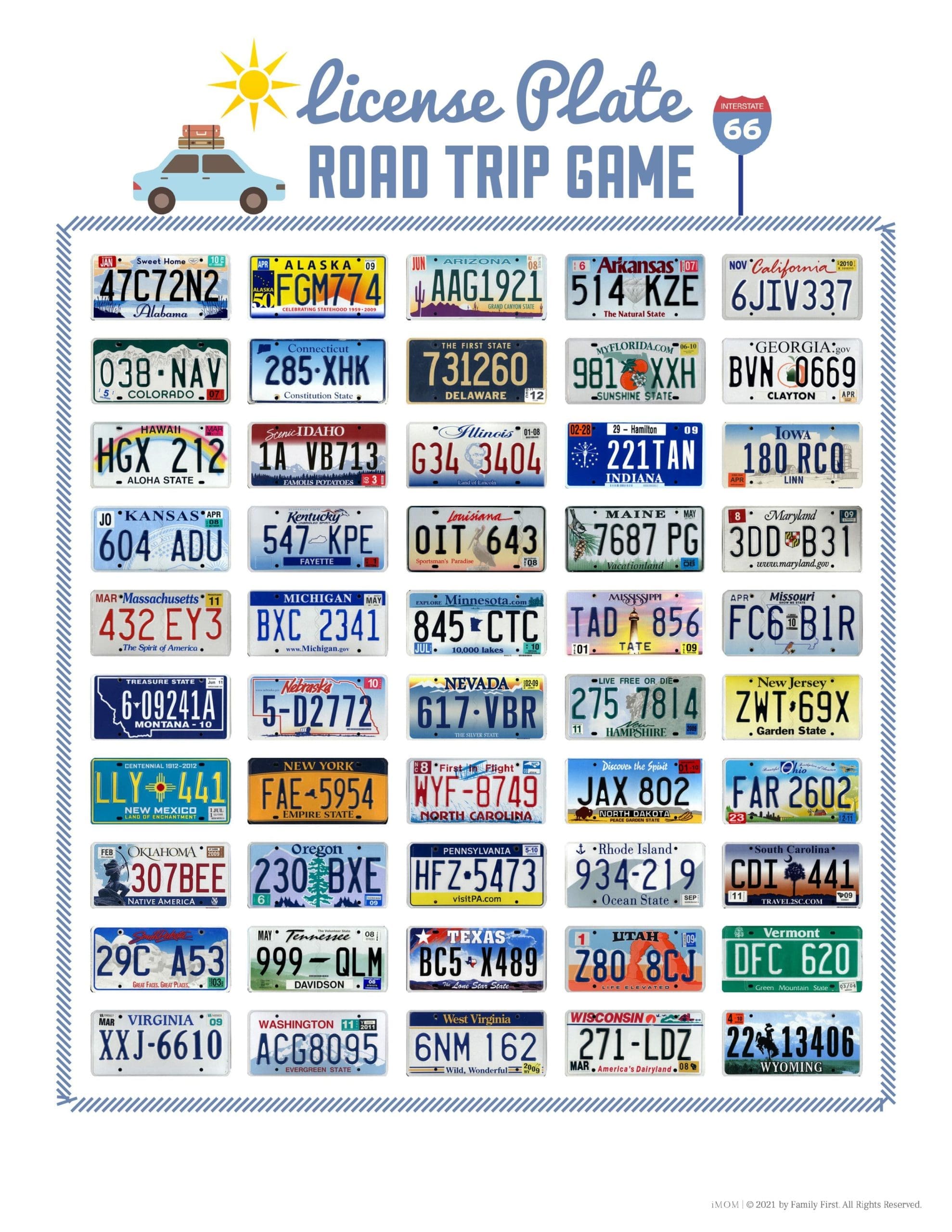 License Plate Printable Game License Plate Printable Game