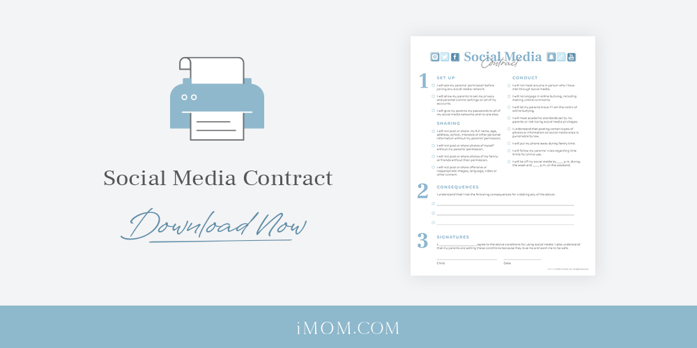 Social Media Contract for Kids iMOM