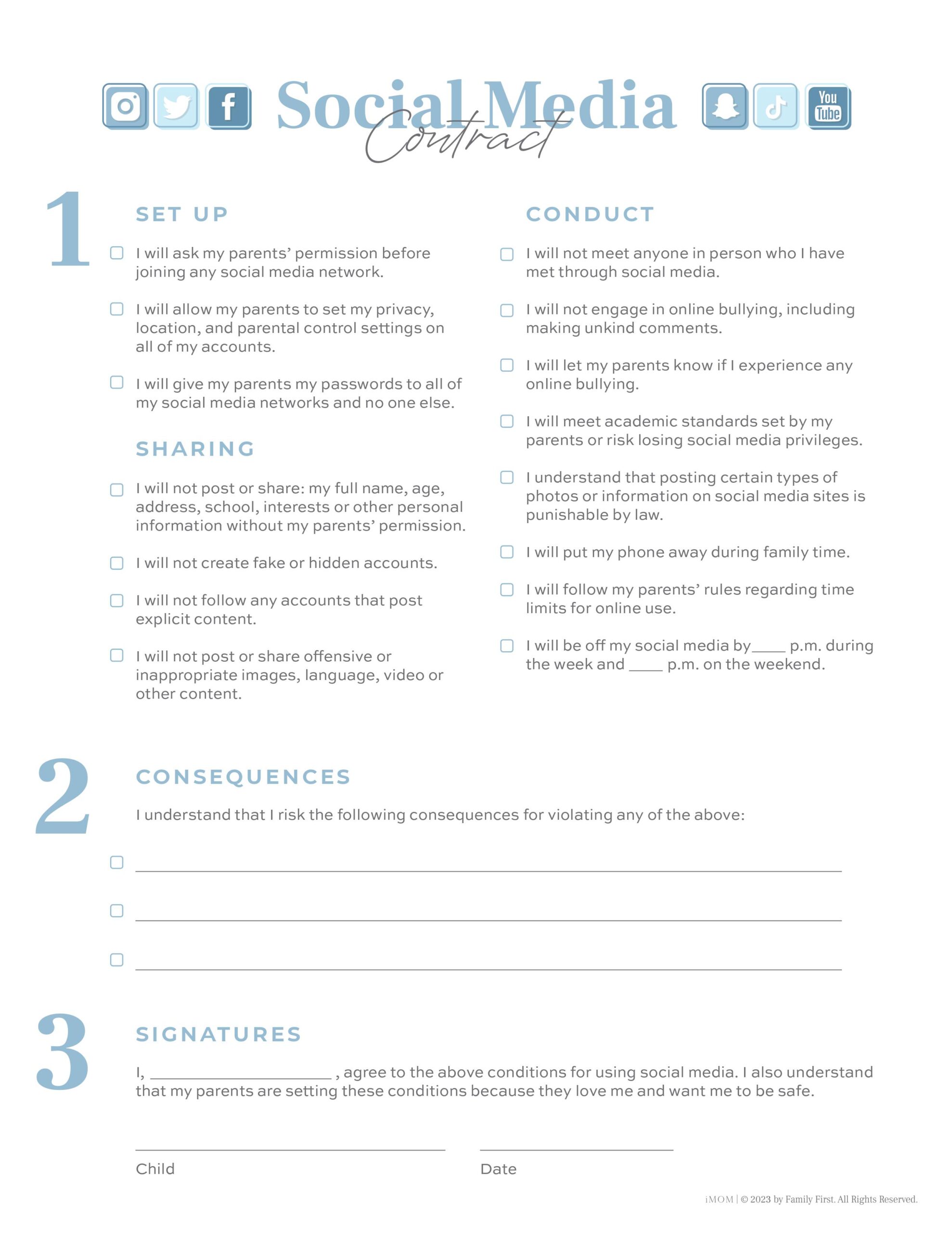 Free Printable List of Chat Rules & Texting Etiquette for Tweens & Teens