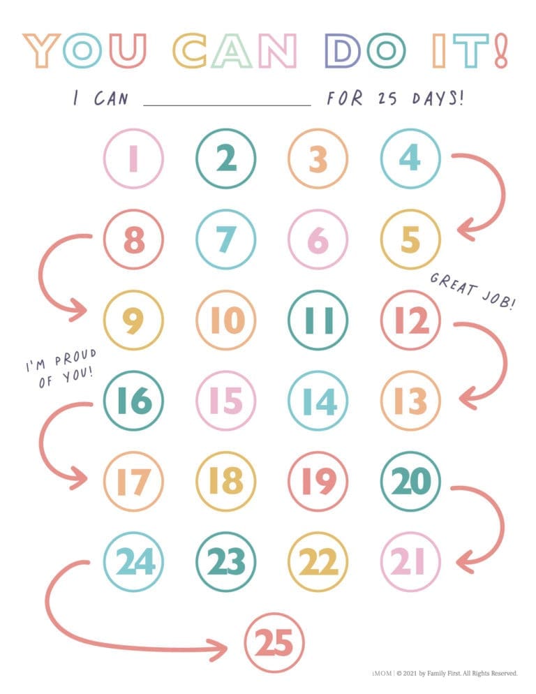 50-Day You Can Do It Chart - iMOM