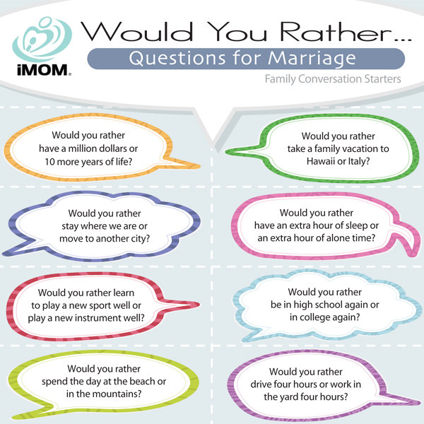 Would You Rather…Questions for Marriage - iMom
