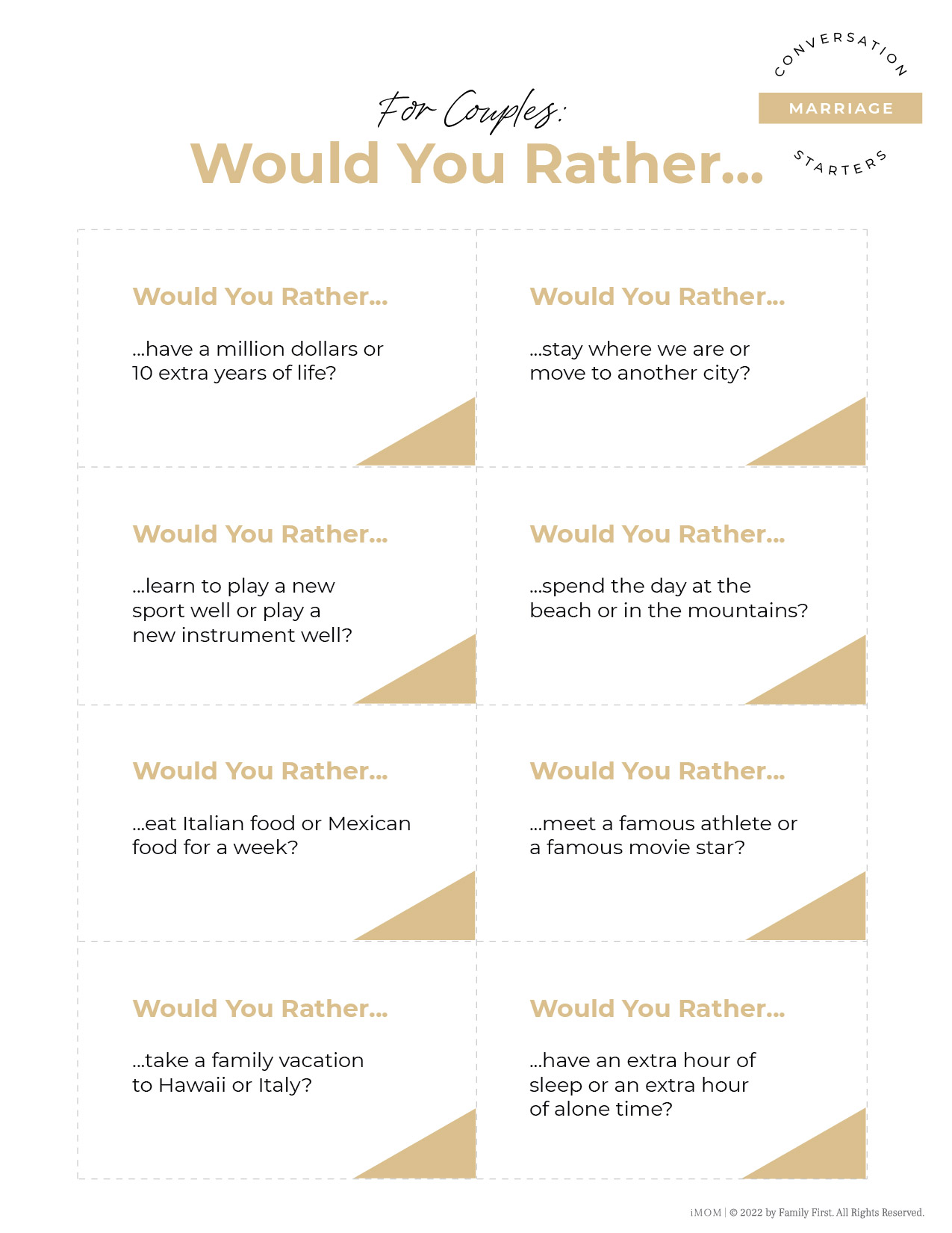 Would You Rather? Spring Cards for Kids