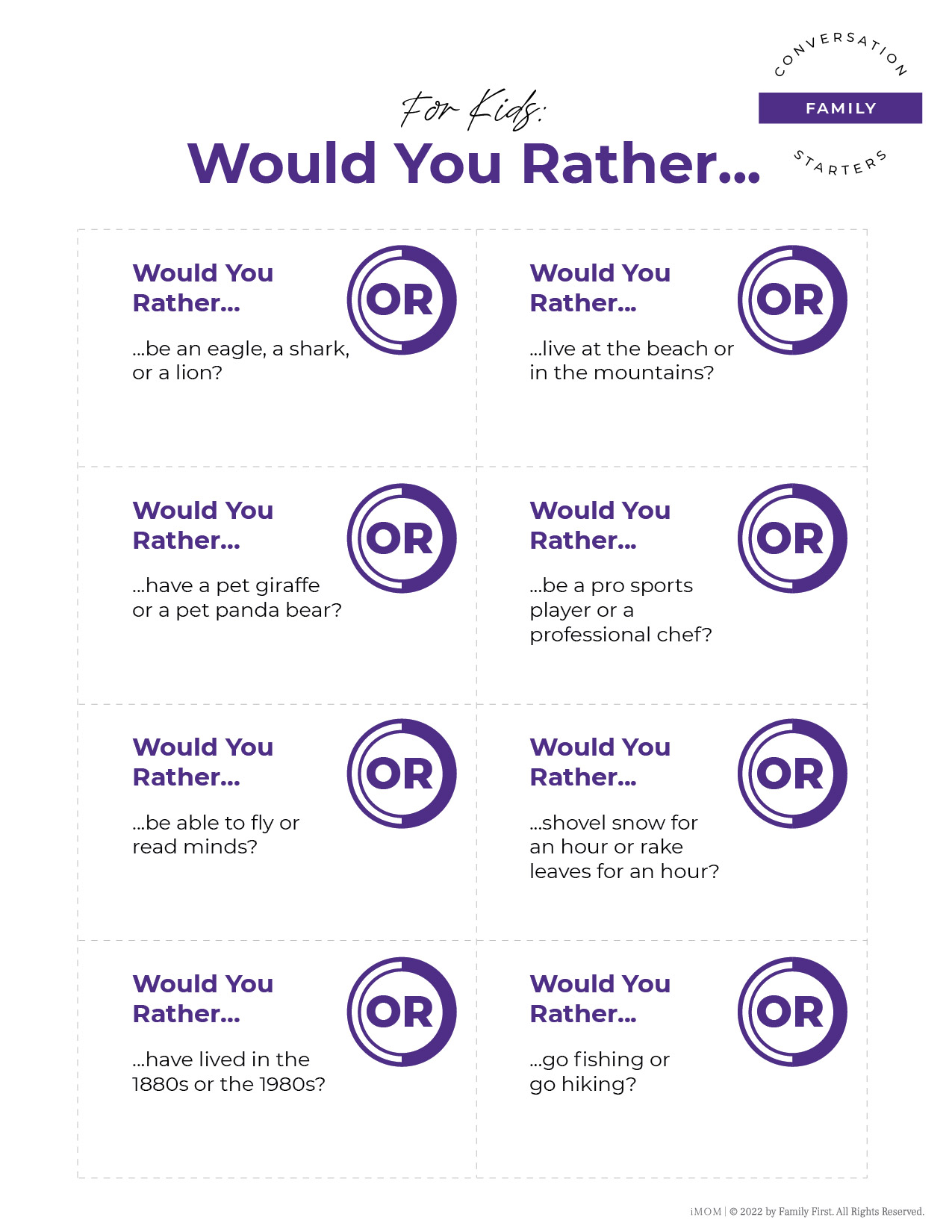 1000+ Would You Rather Questions For Work, Kids and Adults