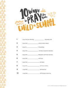 ore por seu filho na escola