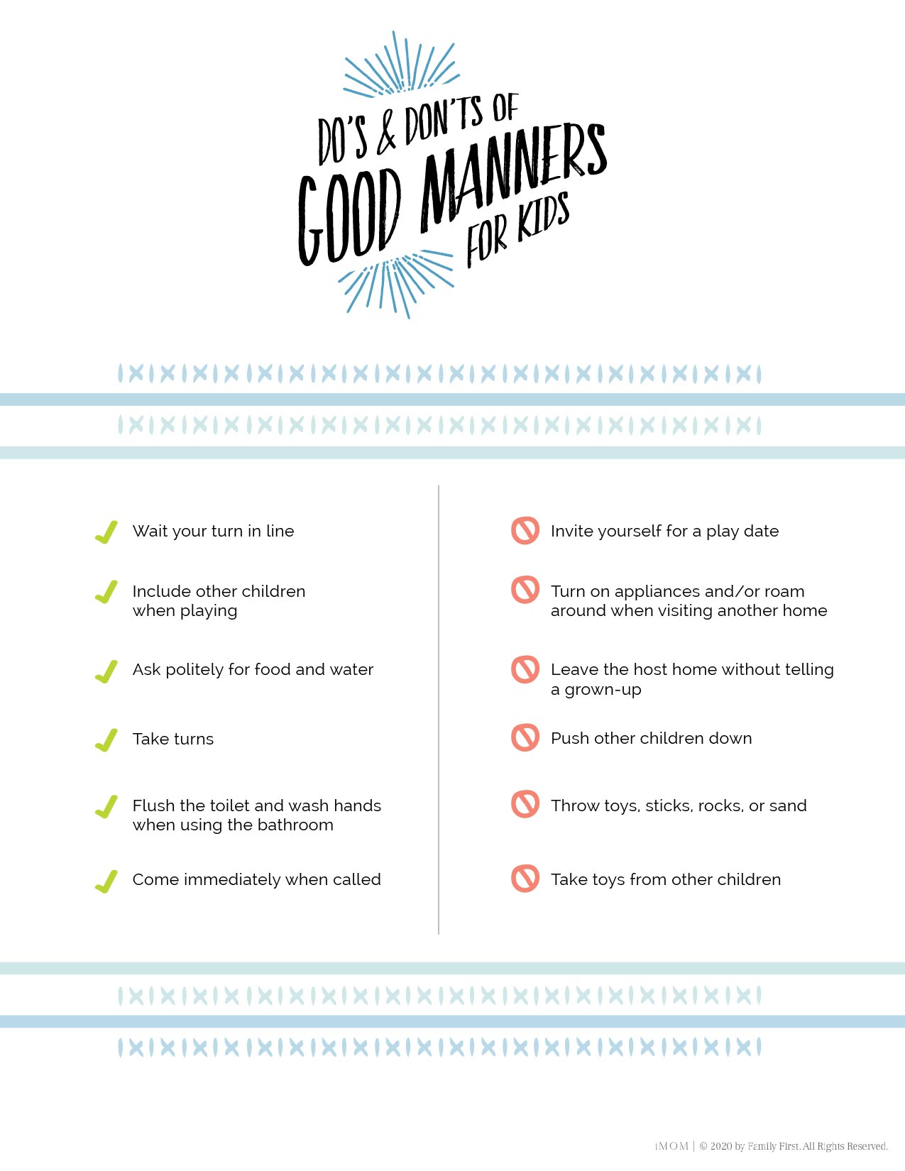 Good Manners Chart For Kids Free Printable Imom
