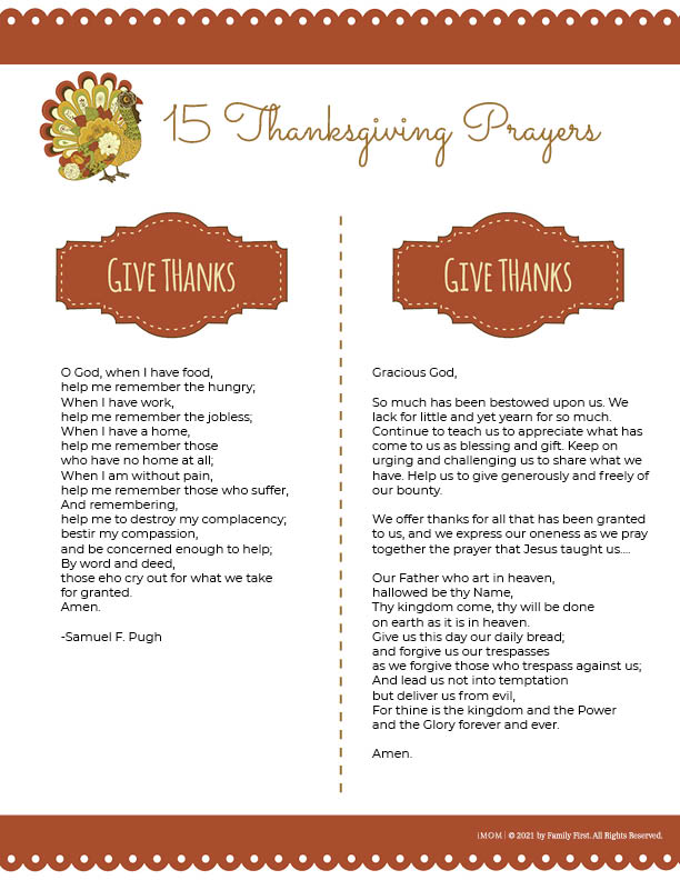 thanksgiving prayers