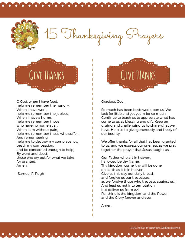 thanksgiving blessing a family