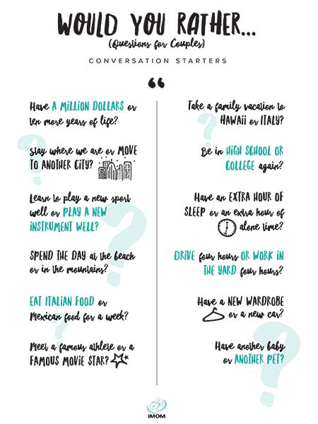 Would You Rather…Questions for Marriage - iMom Would You Rather…Questions for Marriage - iMom