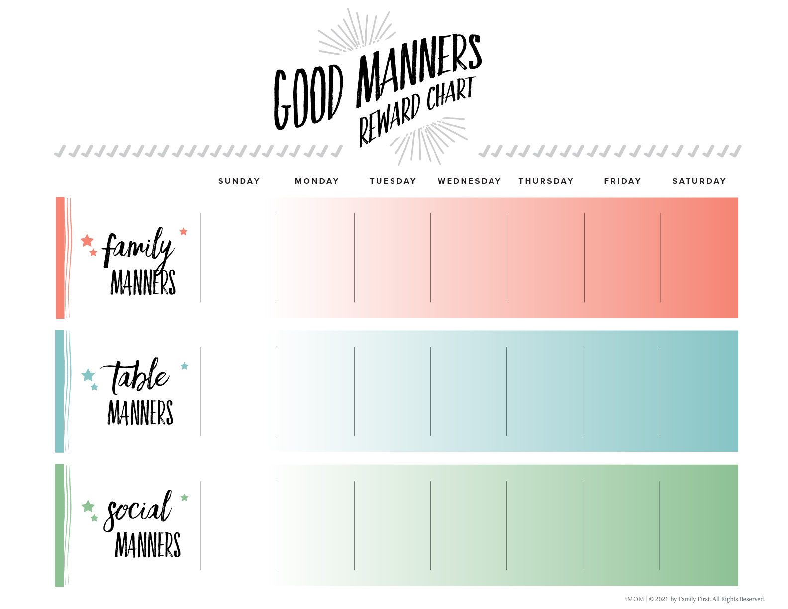 manners reward chart