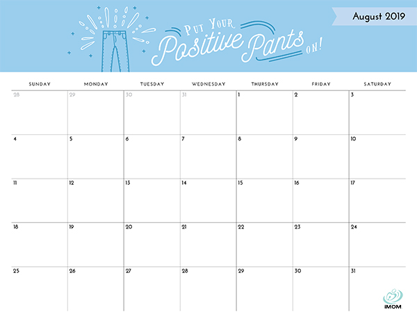 Positive Thoughts Printable 2019 Calendar - iMom