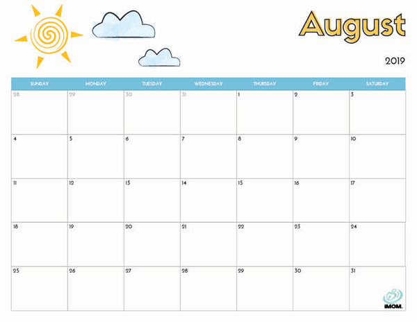 2019 Free Printable Calendar For Kids IMom