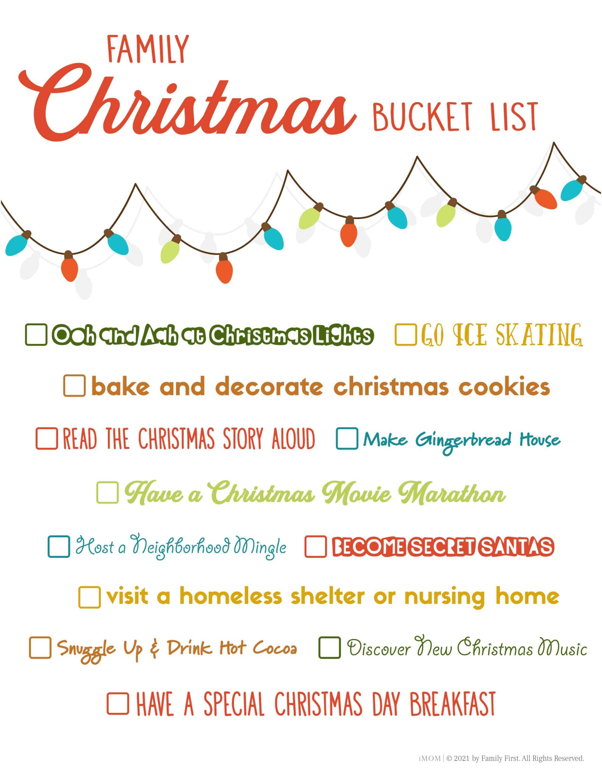 christmas bucket list