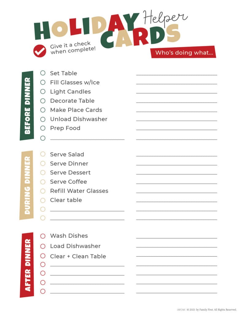 Holiday Helper Ideas - iMOM
