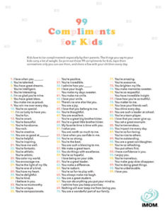 99 compliments that have a positive impact on kids