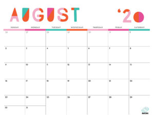 colorful printable calendar