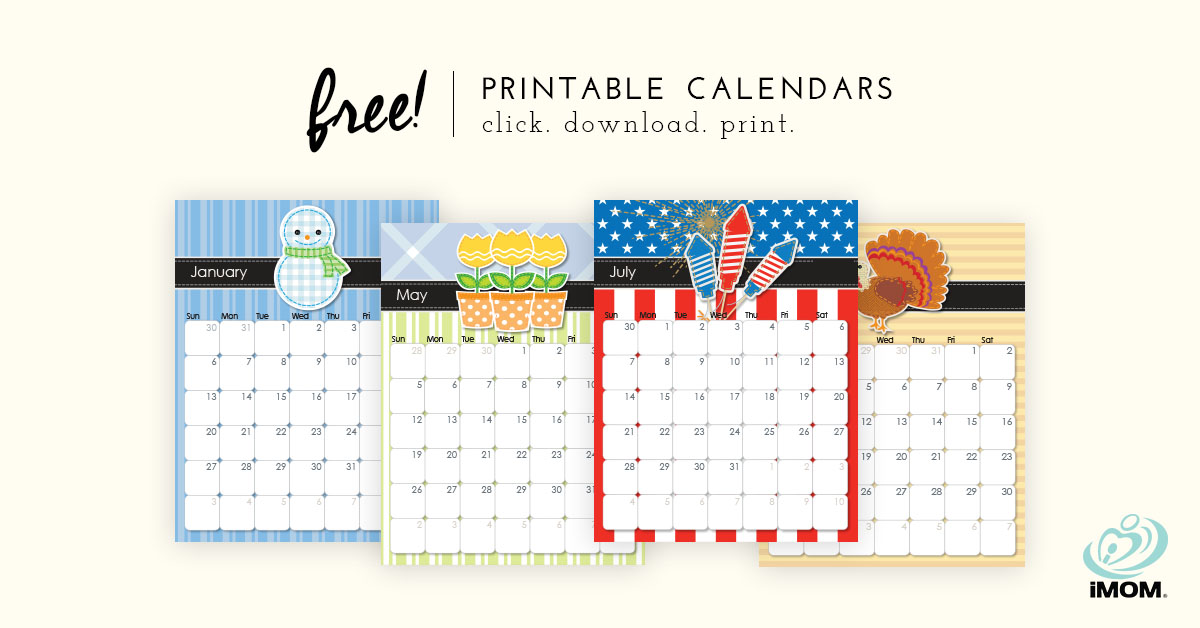 2020 Whimsical Printable Calendar for Moms - iMom