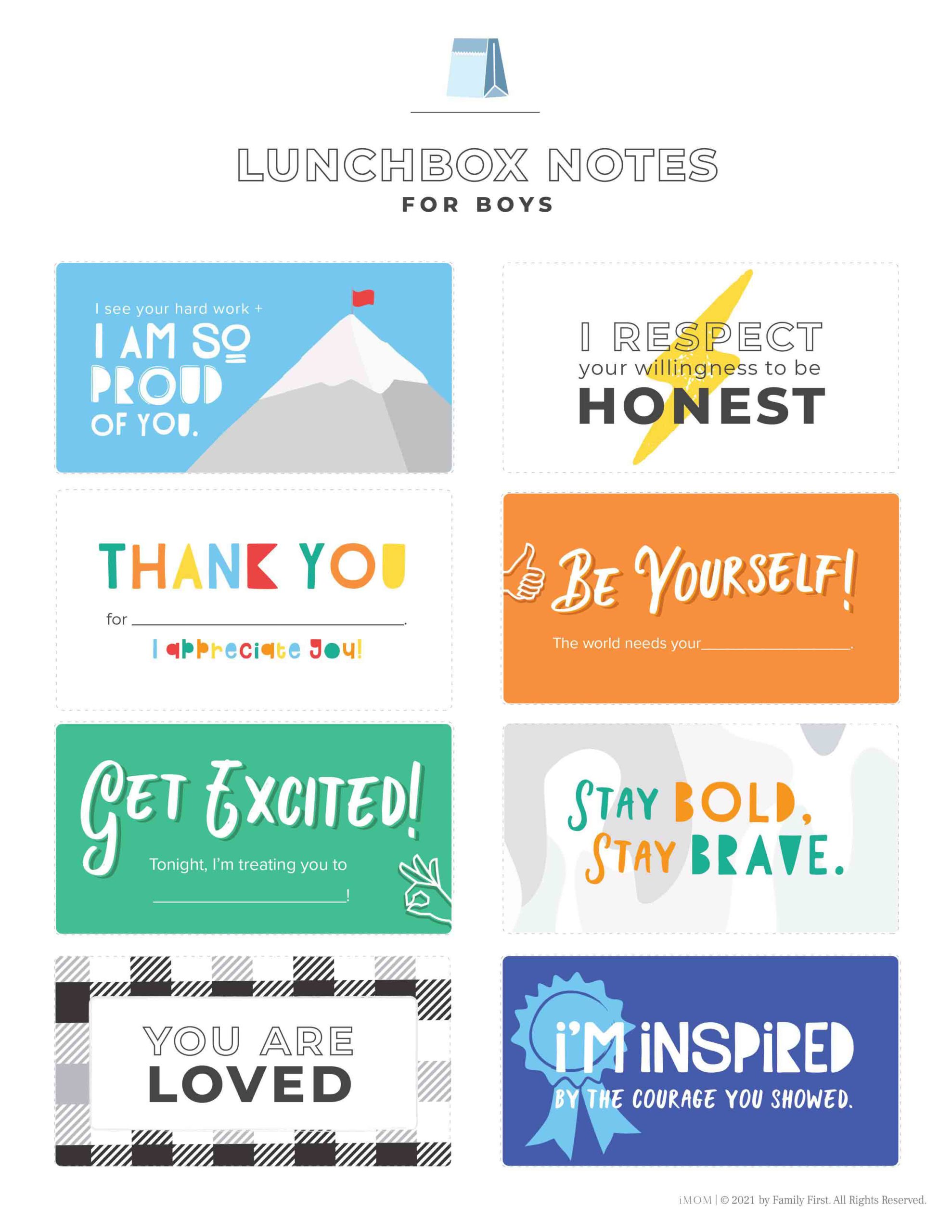 16 Free & Cute Printable Lunchbox Notes for Tweens & Teens - iMOM