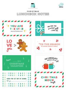 christmas lunchbox notes