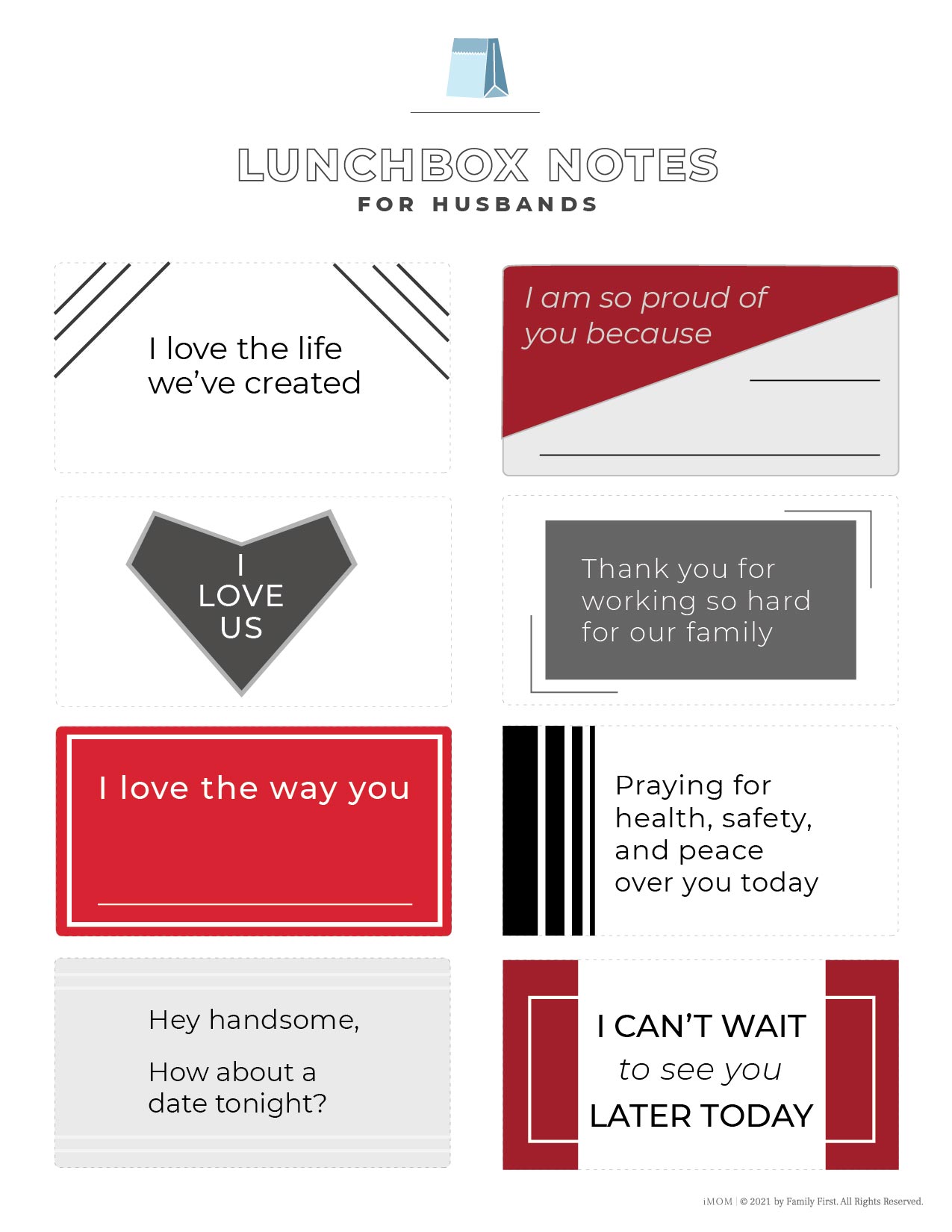 free printable lunchbox notes for husbands