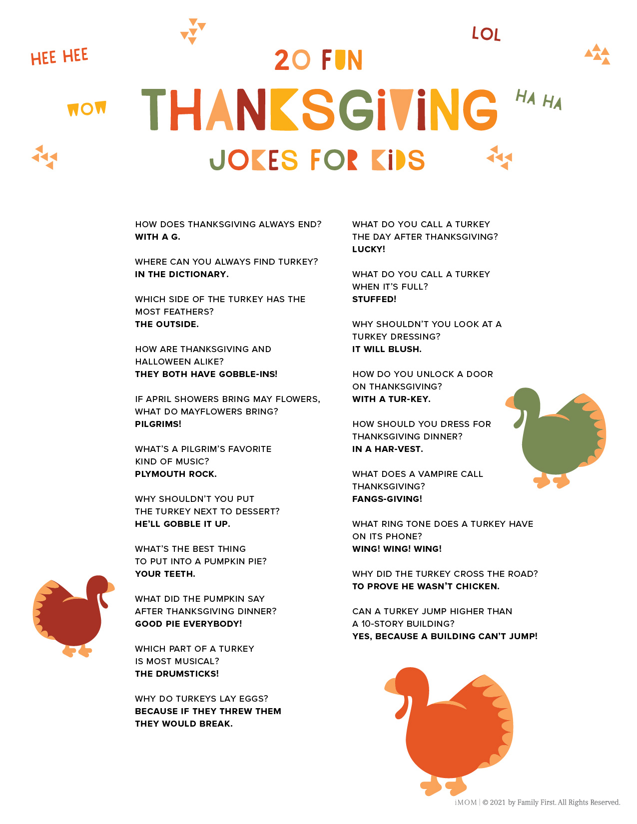 20 Fun Thanksgiving Jokes for Kids - iMOM