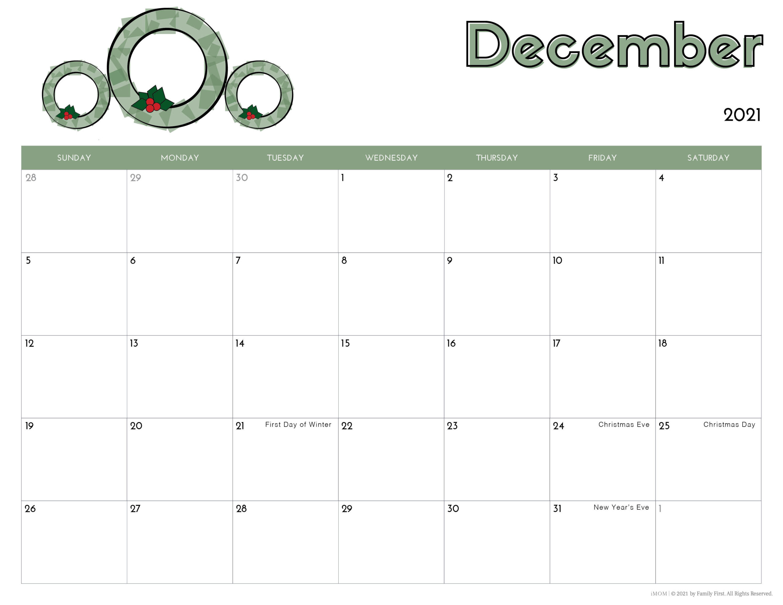 22 Printable Calendars for Kids - iMOM Pertaining To Blank Calendar Template For Kids