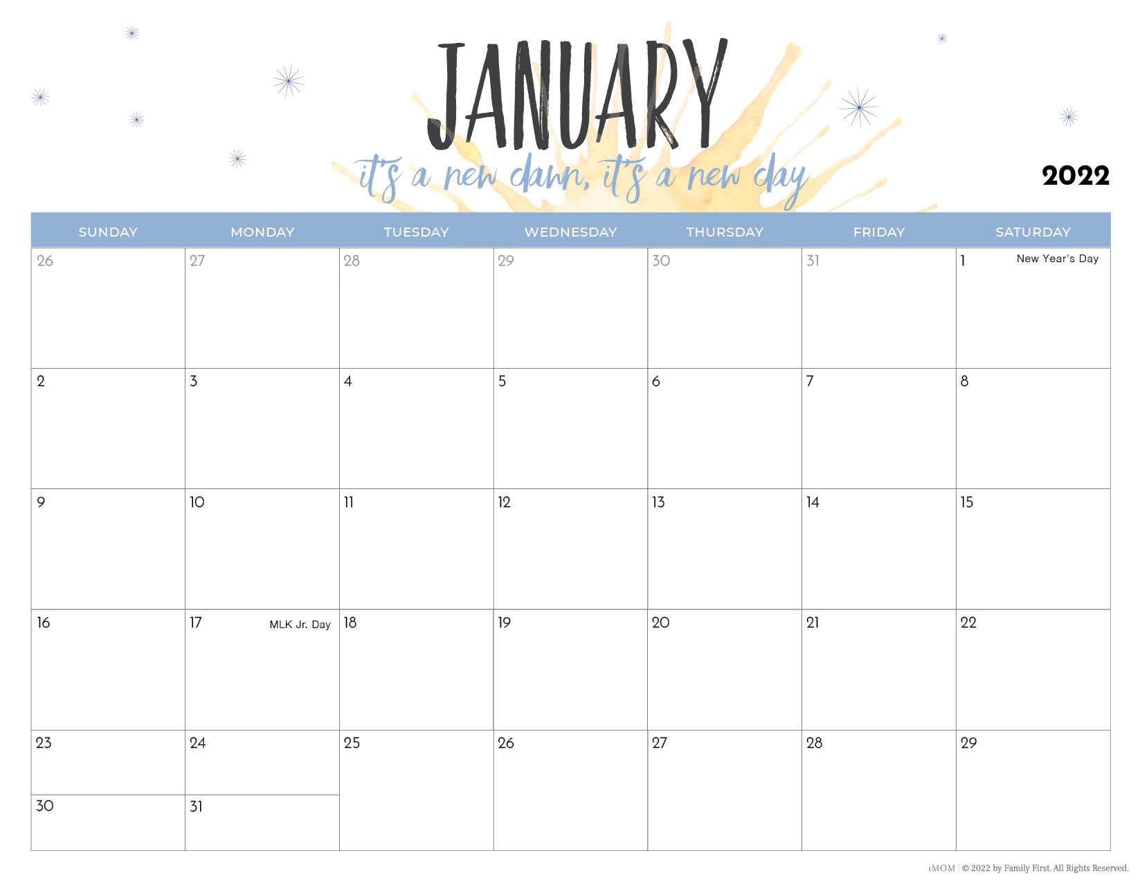 2021 and 2022 Printable Calendars for Moms iMOM