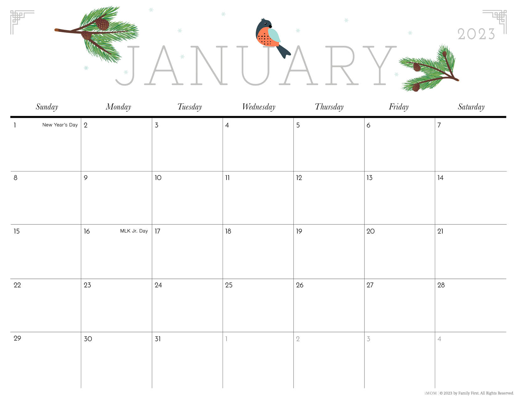 2023 Cute Printable Calendars for Moms - iMOM