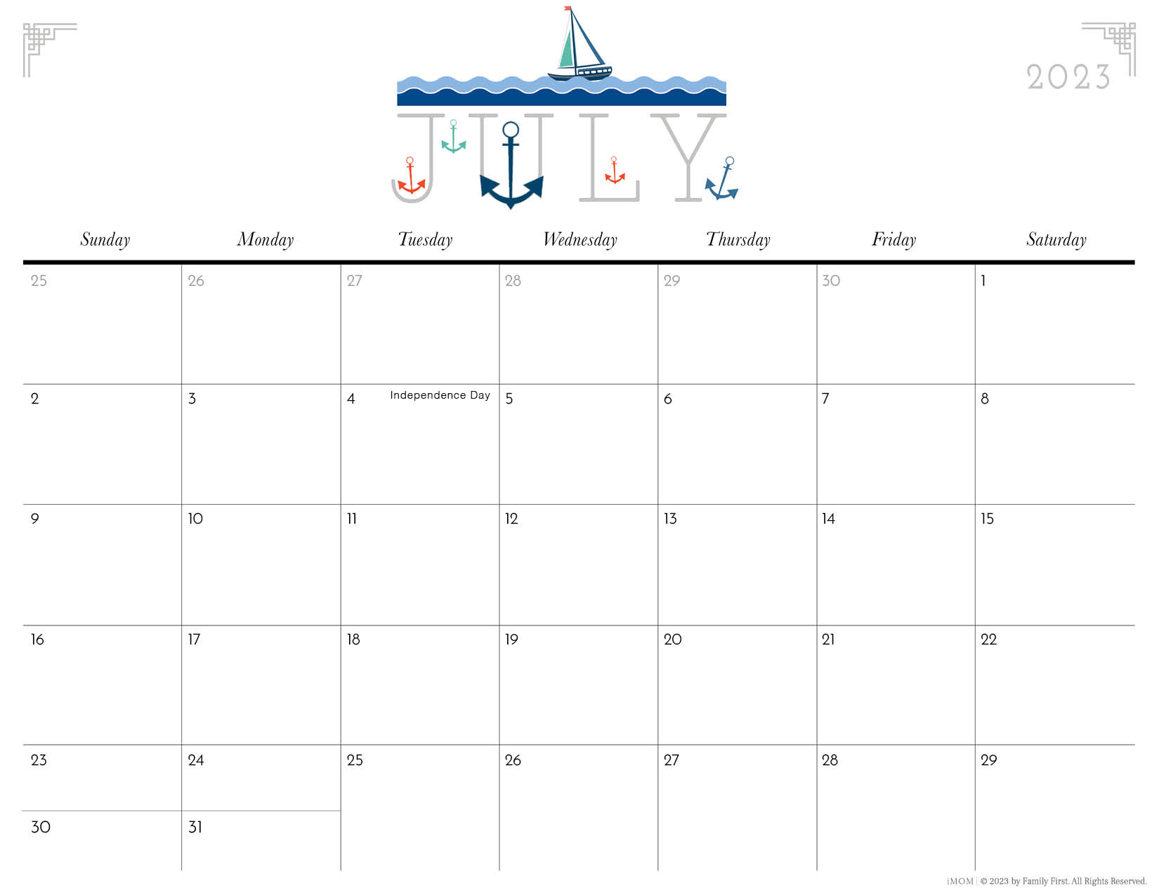 2023-2024 Cute Printable Calendars for Moms - iMOM
