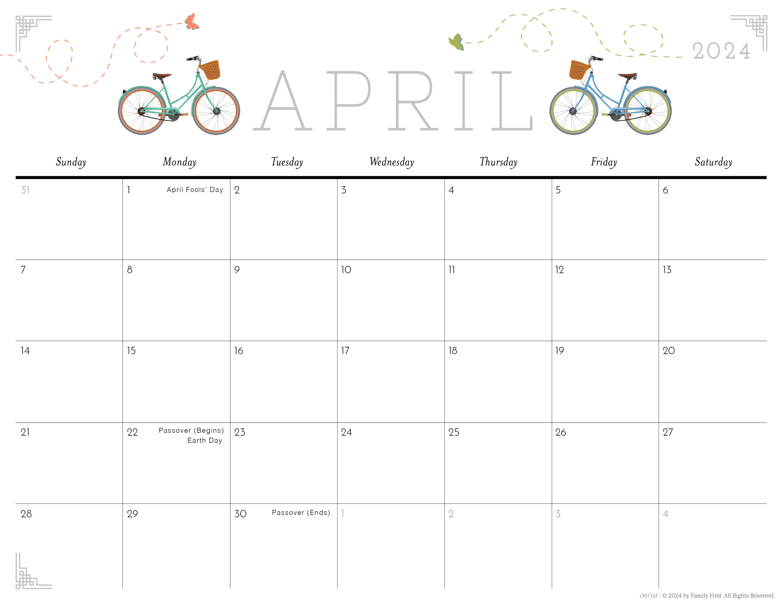 2024 Cute Printable Calendars for Moms iMOM