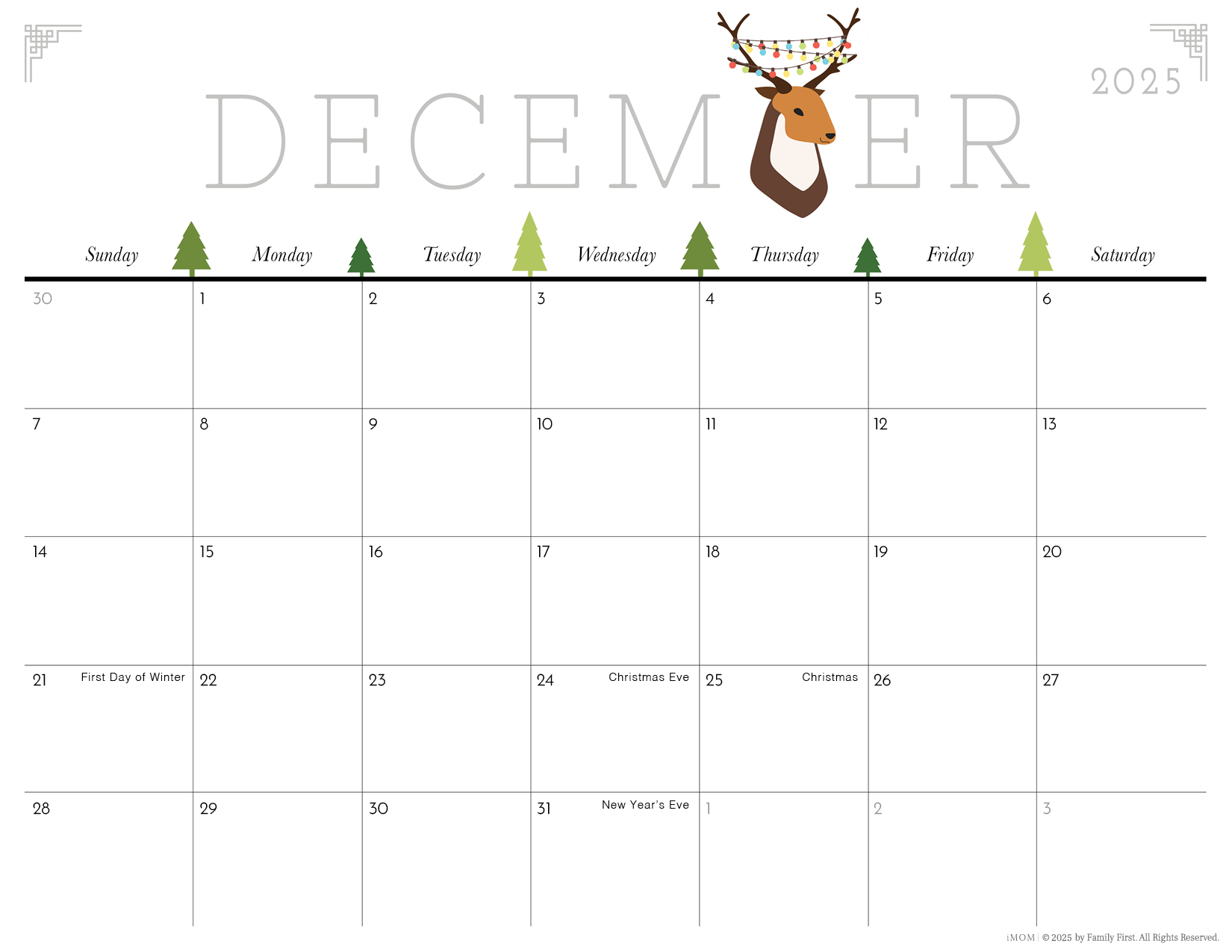 2025 Cute Printable Calendars for Moms iMOM