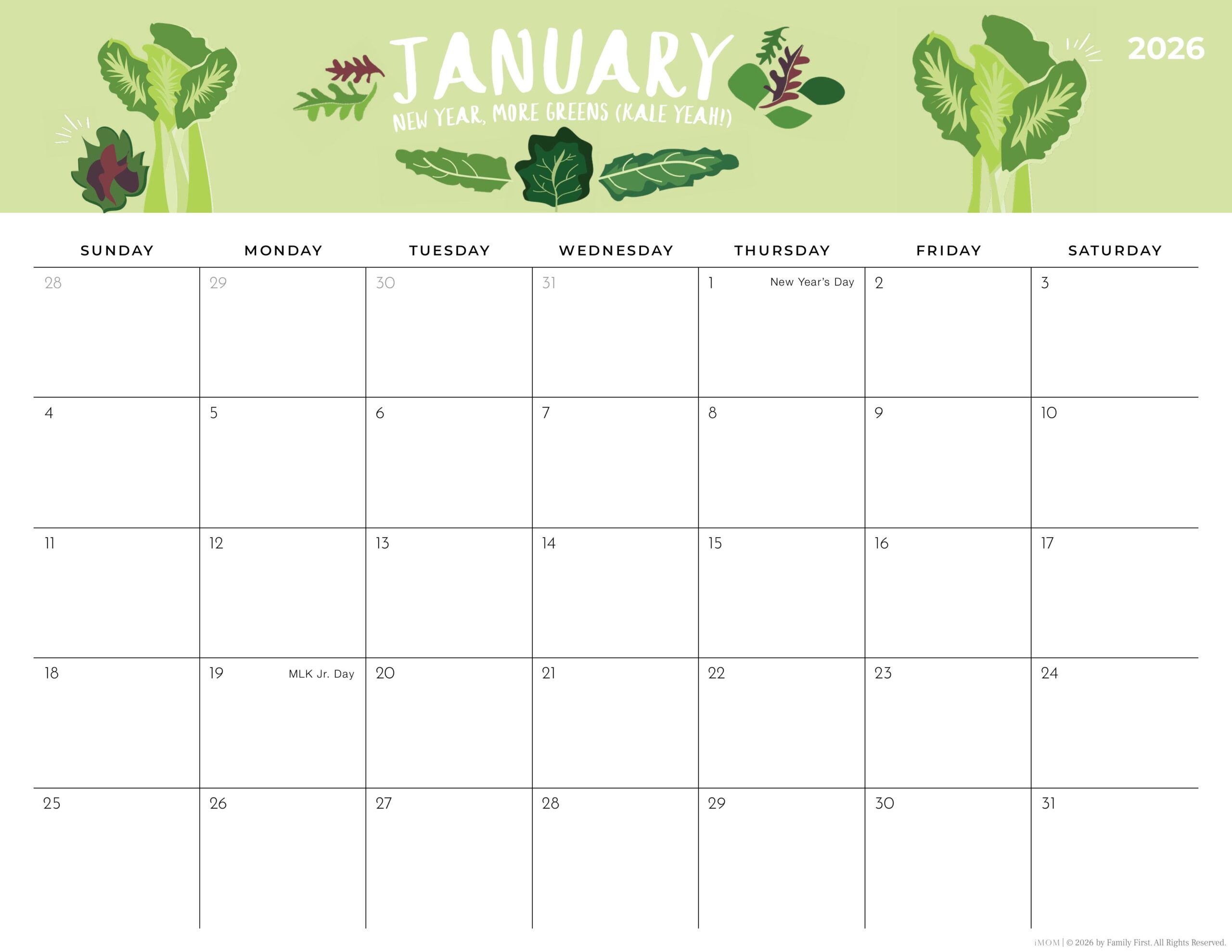 20252026 Foodie Printable Calendars for Moms iMOM