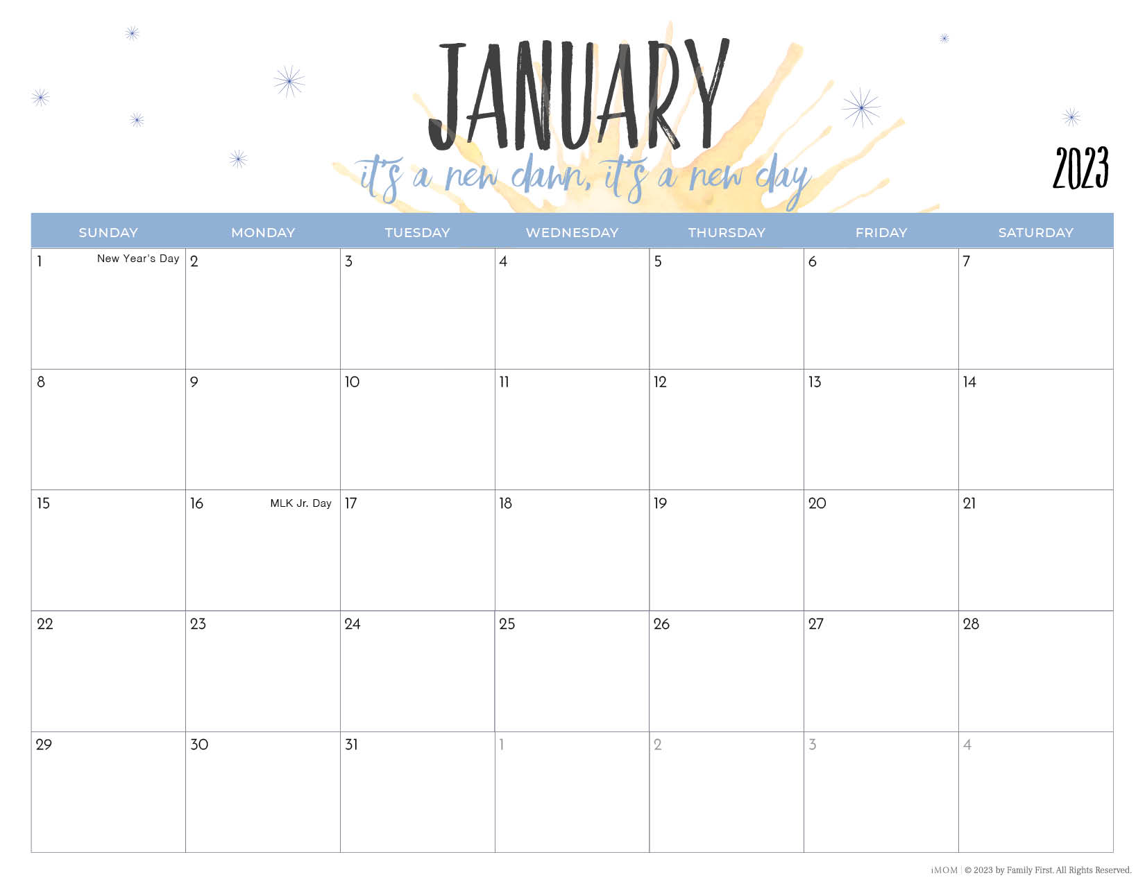 2023 Printable Calendars for Moms - iMOM