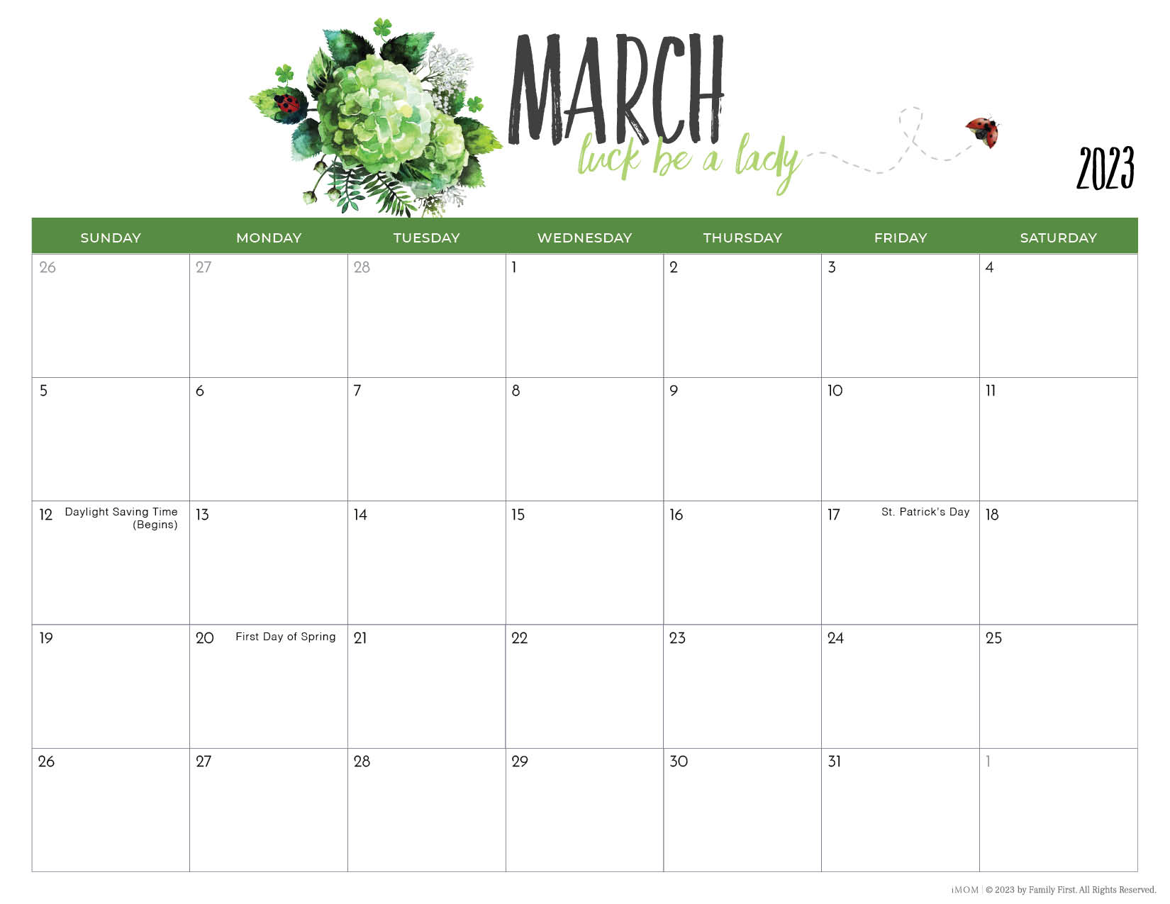 2023 Printable Calendars for Moms - iMOM