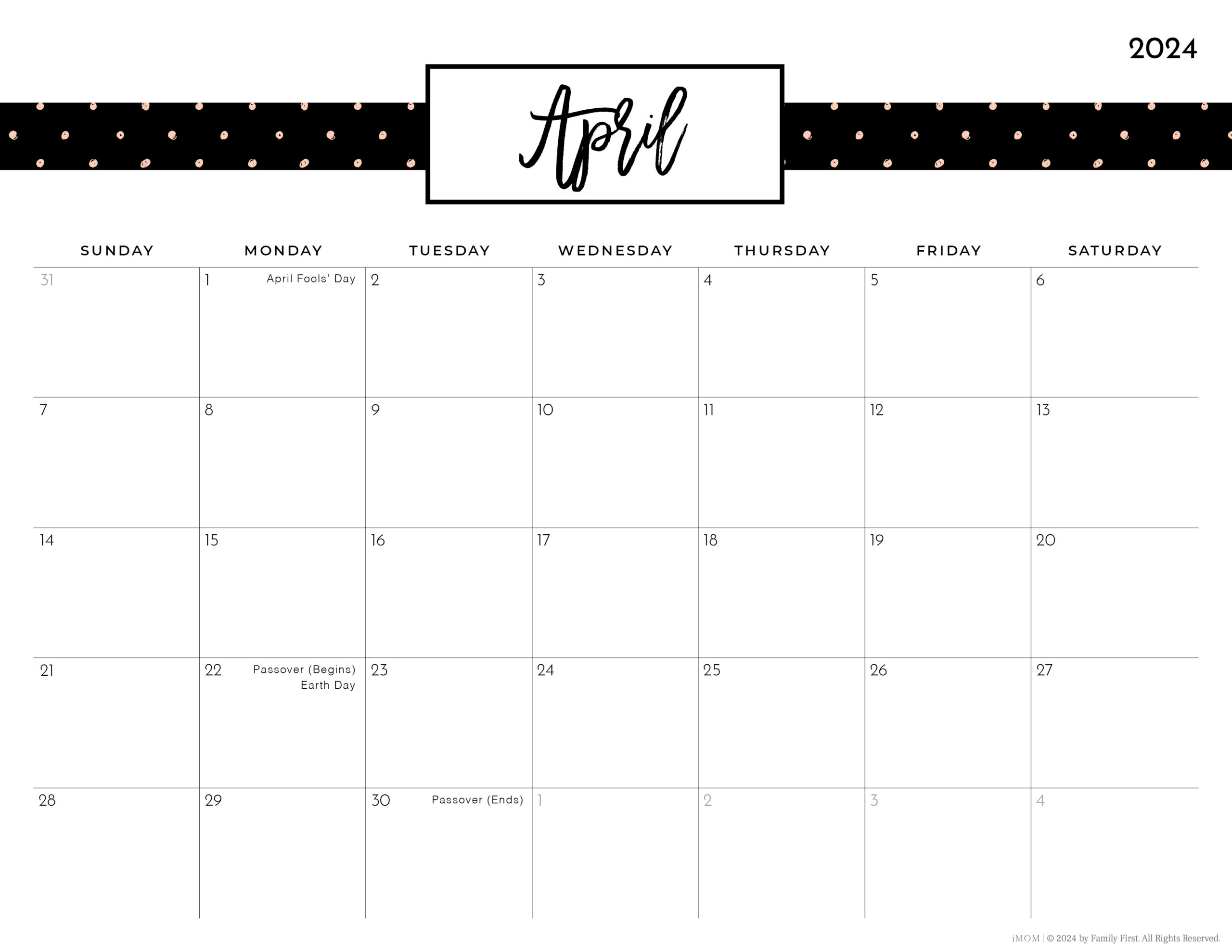 2024 Printable Calendars: Free Printable Calendar Designs - iMOM