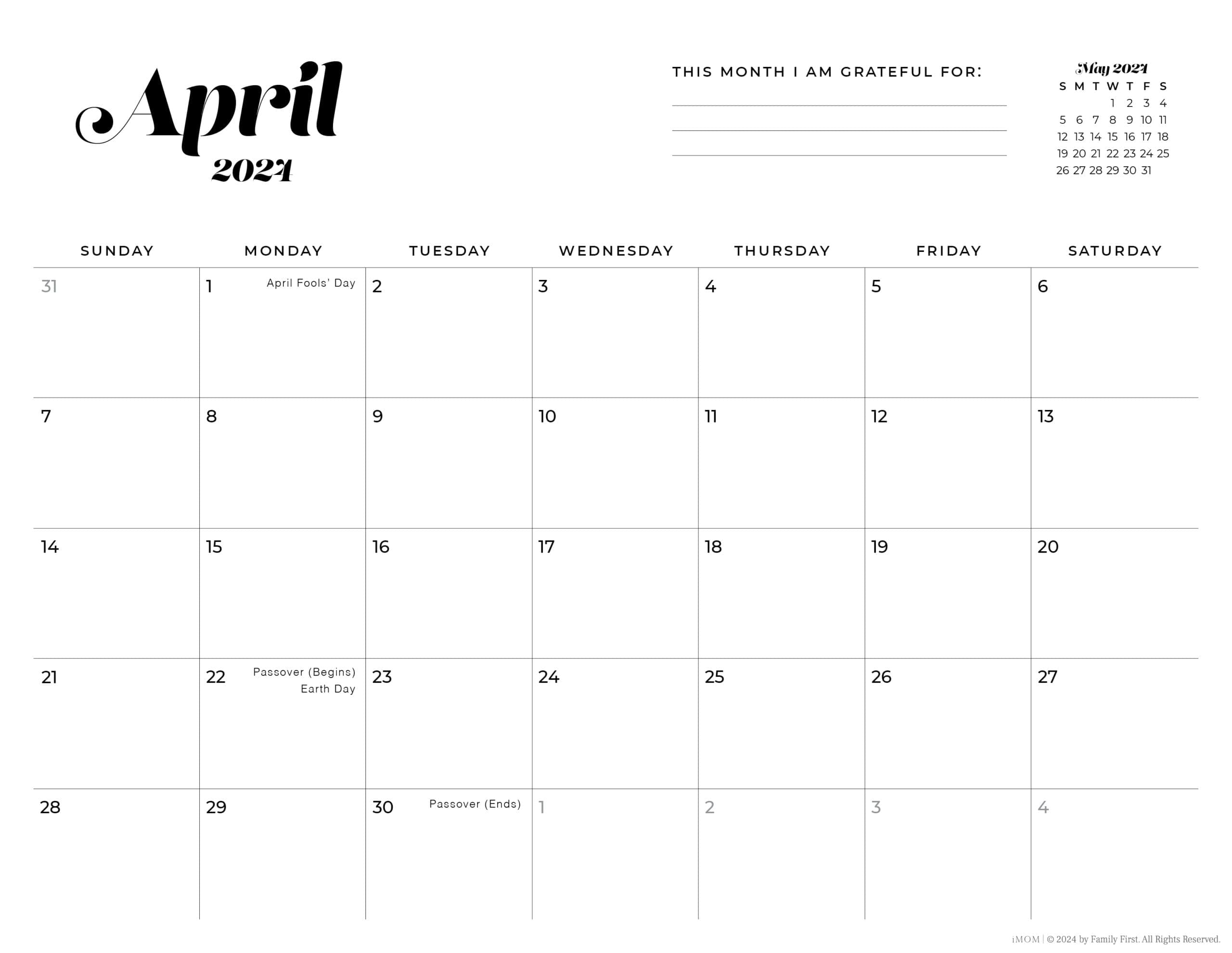 2024 Printable Calendars: Free Printable Calendar Designs - iMOM